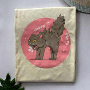 Crew Neck Printed Tee - Bright Cream
