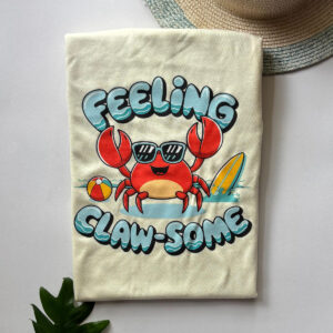 Crew Neck Printed Tee - Bright Cream