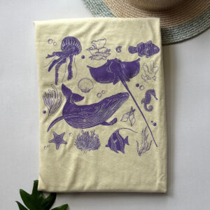 Crew Neck Printed Tee - Bright Cream