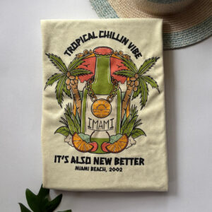 Crew Neck Printed Tee - Bright Cream