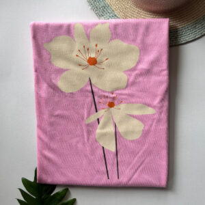 Crew Neck Printed Tee - Blush Pink