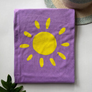 Crew Neck Printed Tee - Pastel Purple
