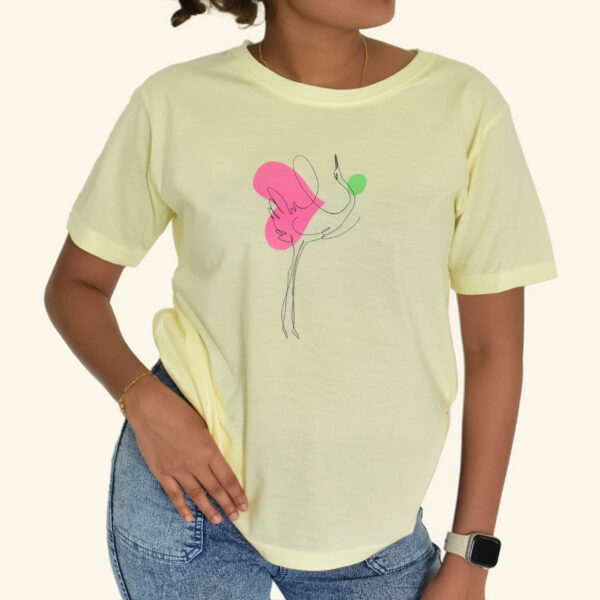 Crew Neck Printed Tee - Cream