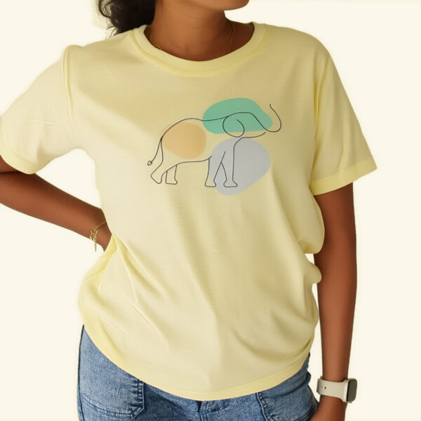 Crew Neck Printed Tee - Cream