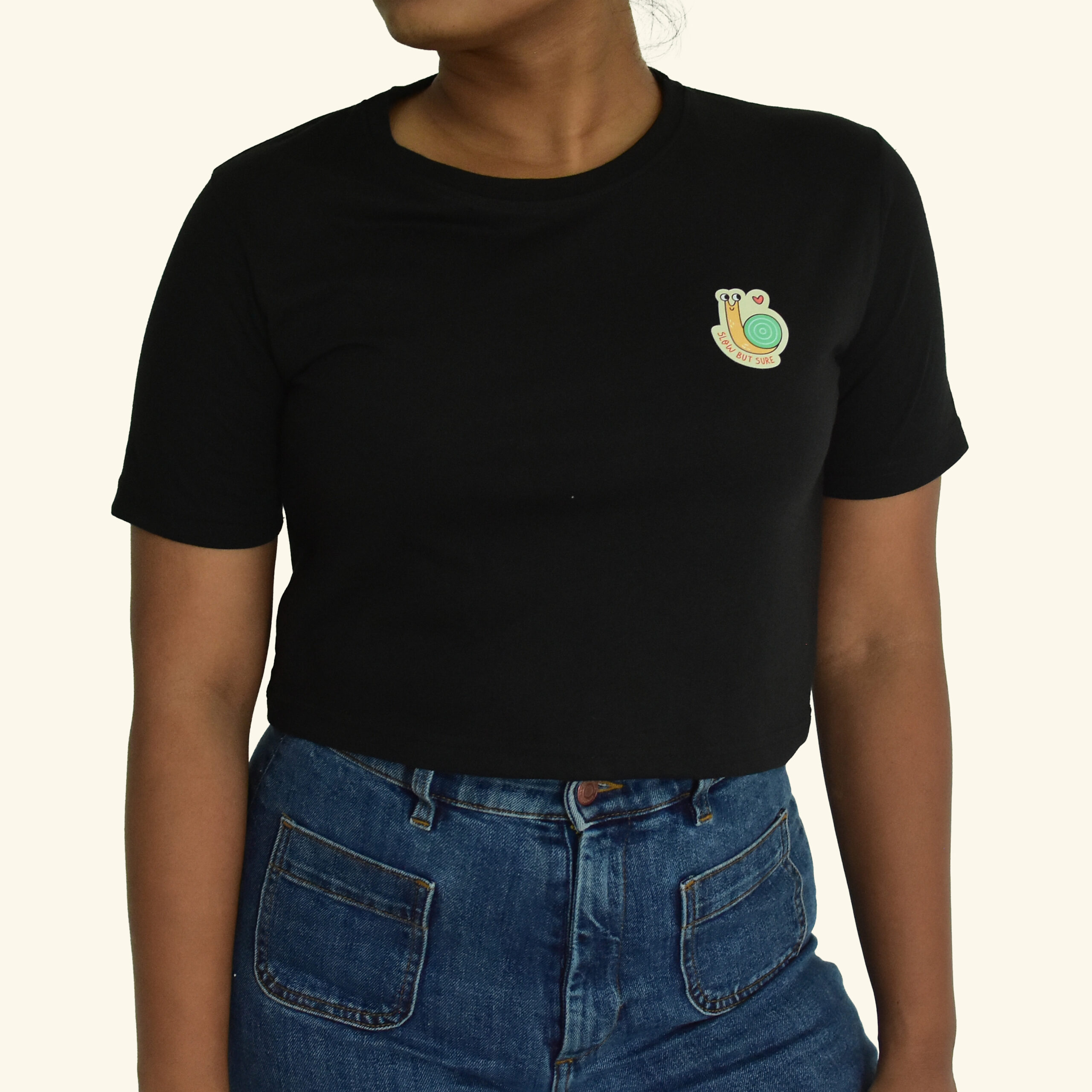 GeoVana-Black Crop Top