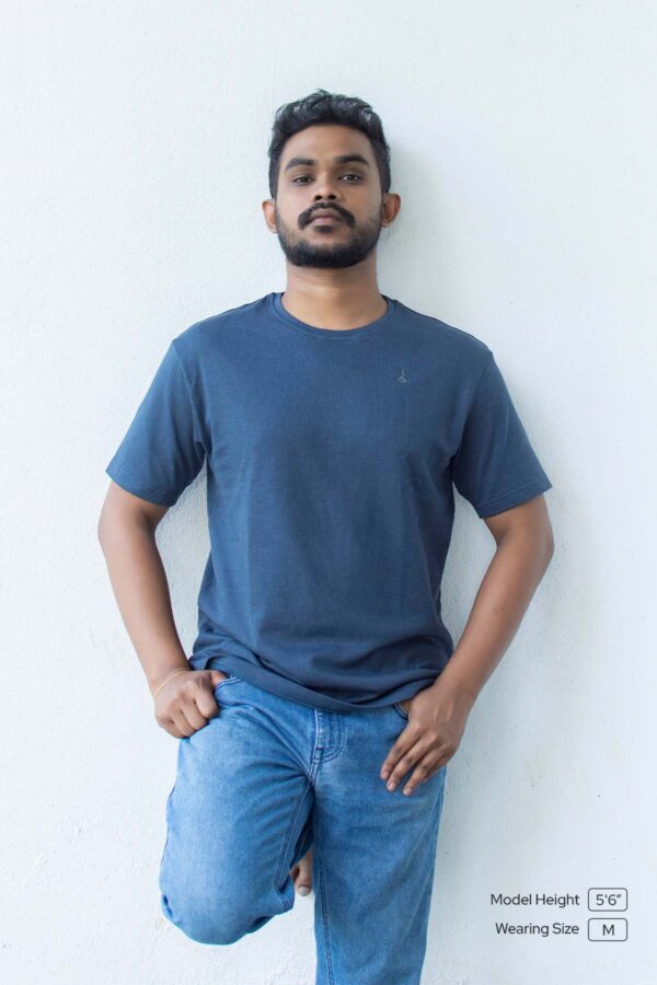 Premium Charcoal Blue Crew Neck